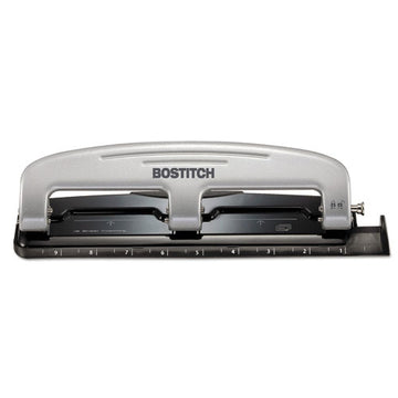 Bostitch® 40-sheet Ez Squeeze Three-hole Punch, 9-32" Holes, Black-silver freeshipping - TVN Wholesale